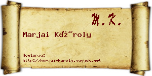 Marjai Károly névjegykártya