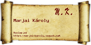 Marjai Károly névjegykártya