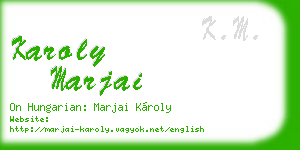 karoly marjai business card